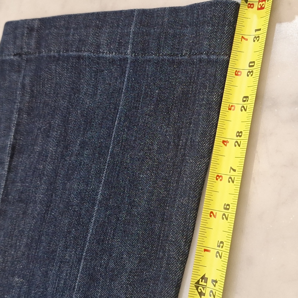 7 For All Mankind The Slim Trouser Dark Blue Flare Jeans Womens Sz‎ 27 70s Style - Picture 7 of 10